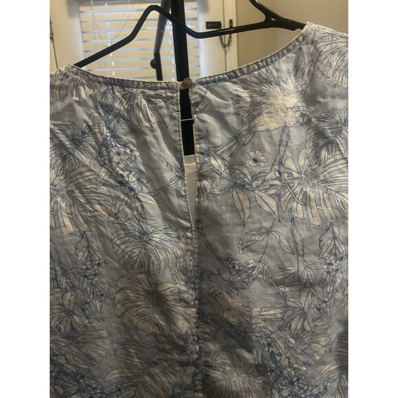 Tommy Bahama Short-sleeve Linen Shift Dress with A Tropical Print-Size M - Picture 9 of 10